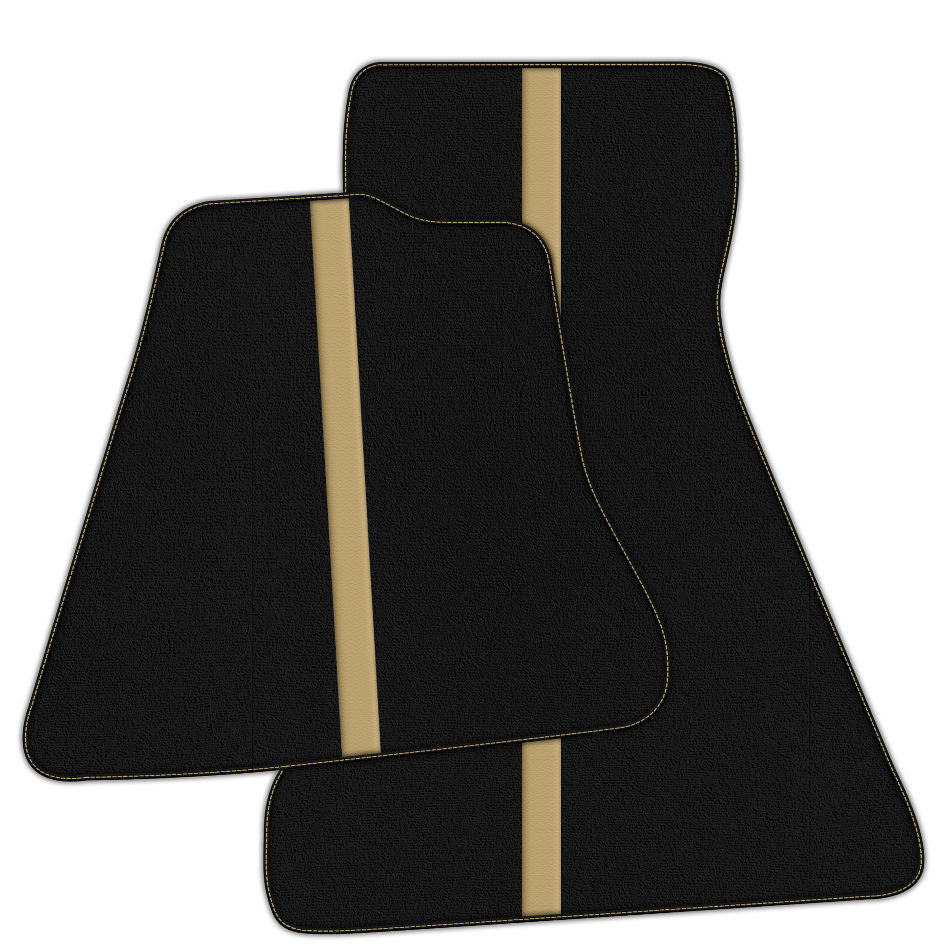 Black Floor Mats with Leather Line for McLaren 750S (2023-2025) - Various Colors