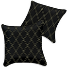 Customizable Black Leather Pillows Set of 2 for All Vehicles | Double Diamond Pattern