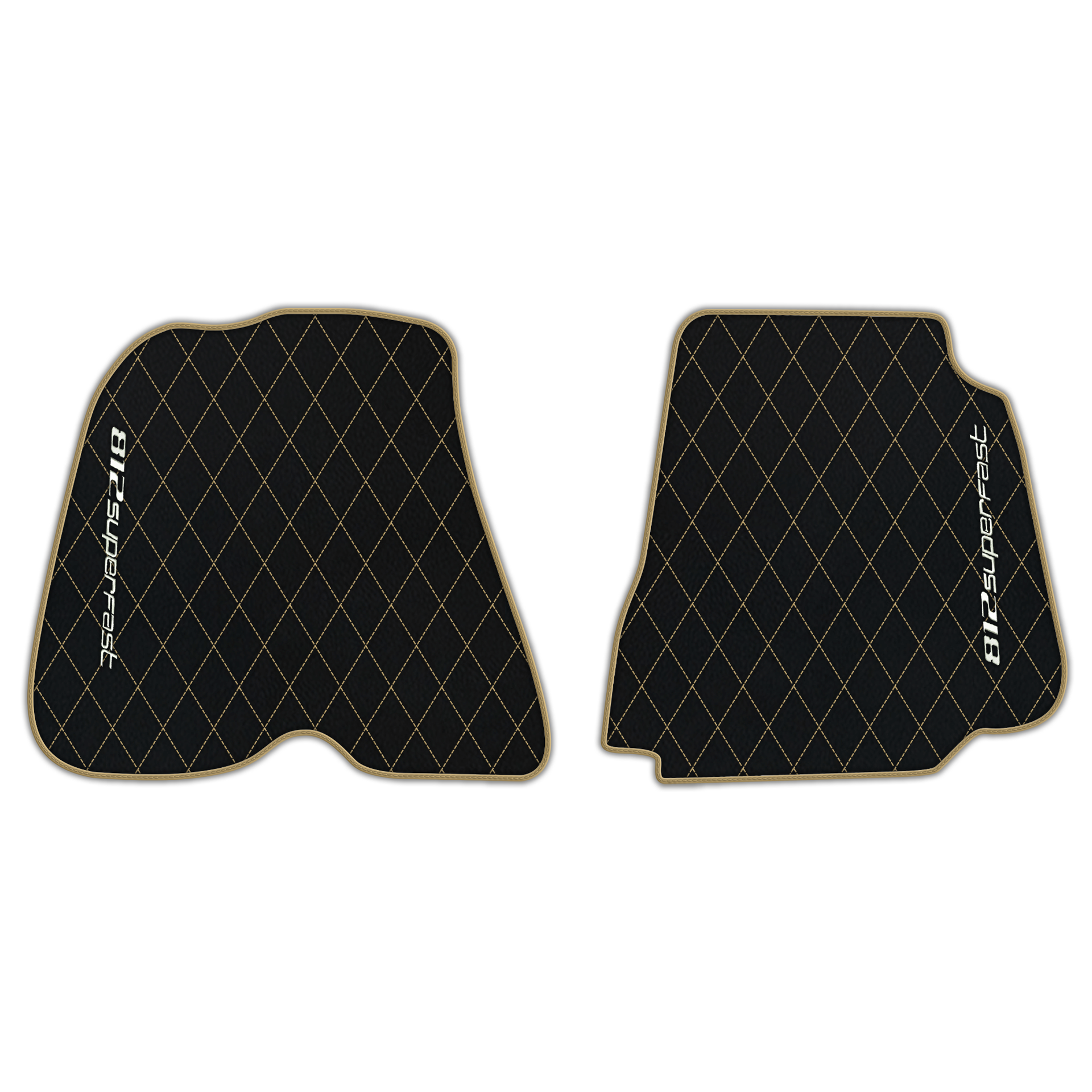 Premium Black Leather Floor Mats for Ferrari F12 (2012-2022)