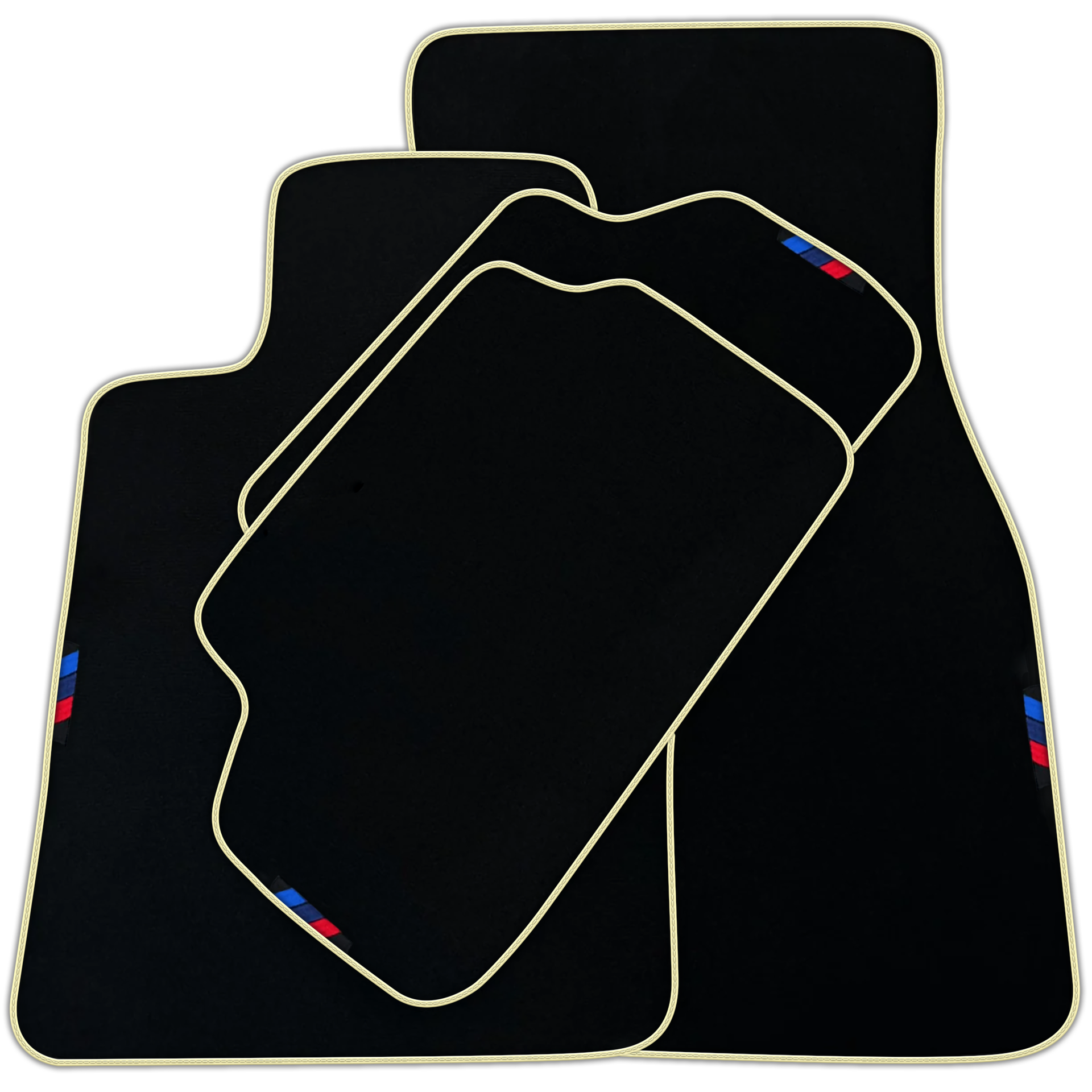 Black Floor Mats For BMW 5 Series F10 | Yellow Trim | Various Trim Colors