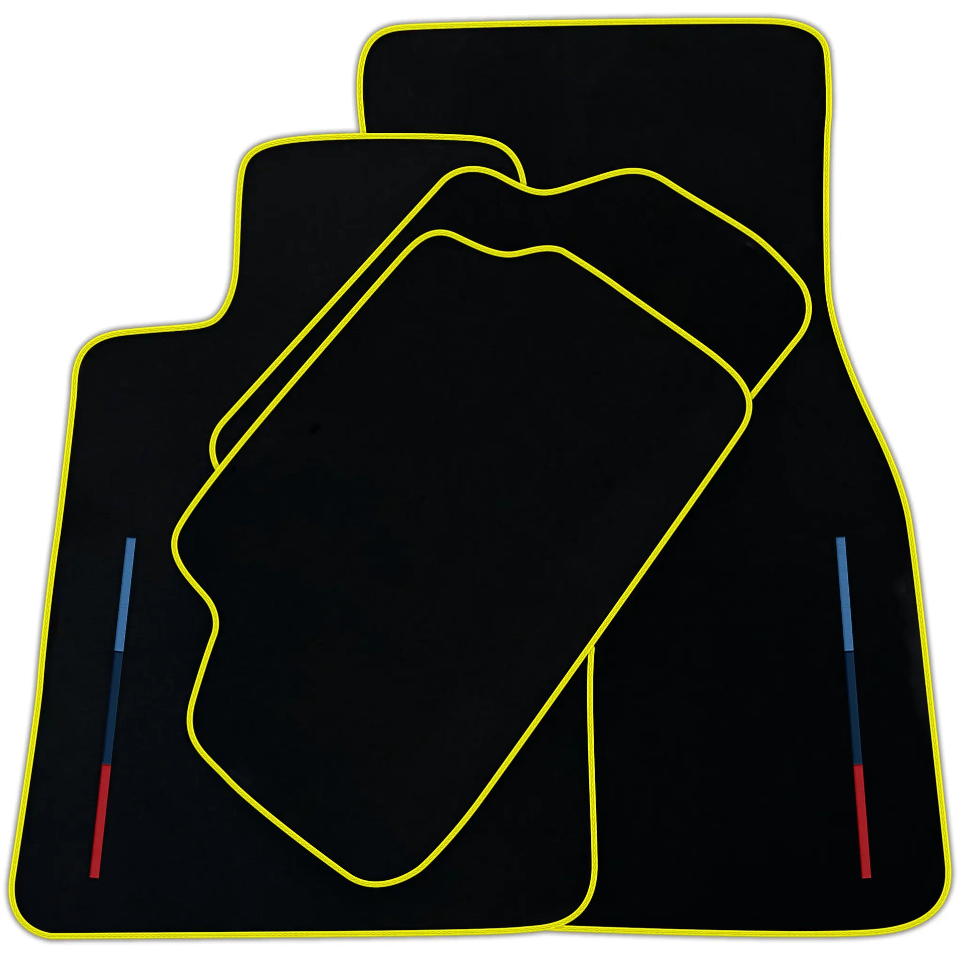 Black Floor Mats For BMW 1 Series E87 With Color Stripes Tailored Set Perfect Fit | Various Trim Colors
