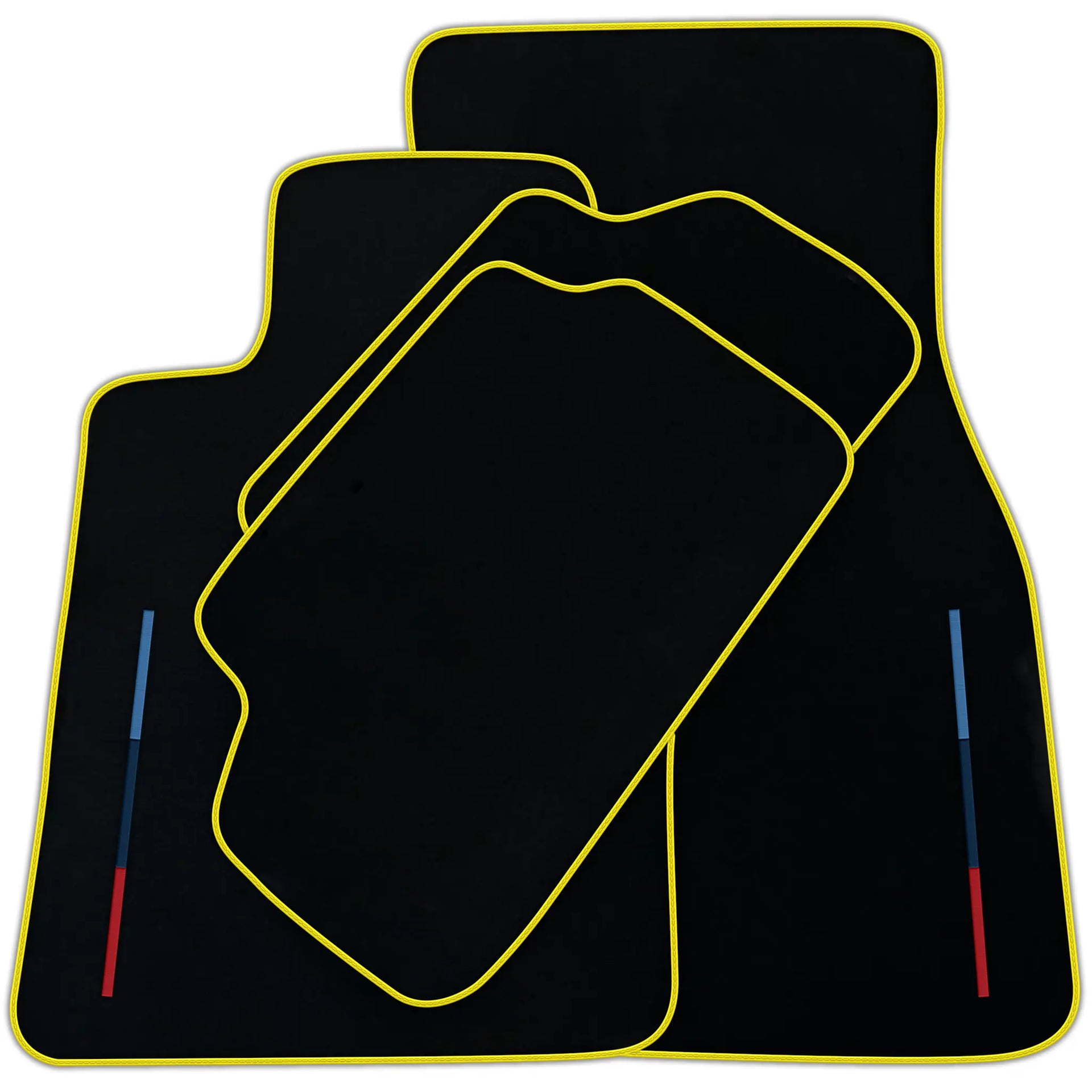 Black Floor Mats For BMW M2 G87 With 3 Color Stripes Tailored Set Perfect Fit | Various Trim Colors