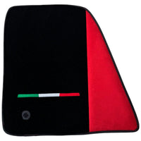 Black Floor Mats for Ferrari 296 GTB with Red Alcantara Borders | Italian Edition - AutoWin