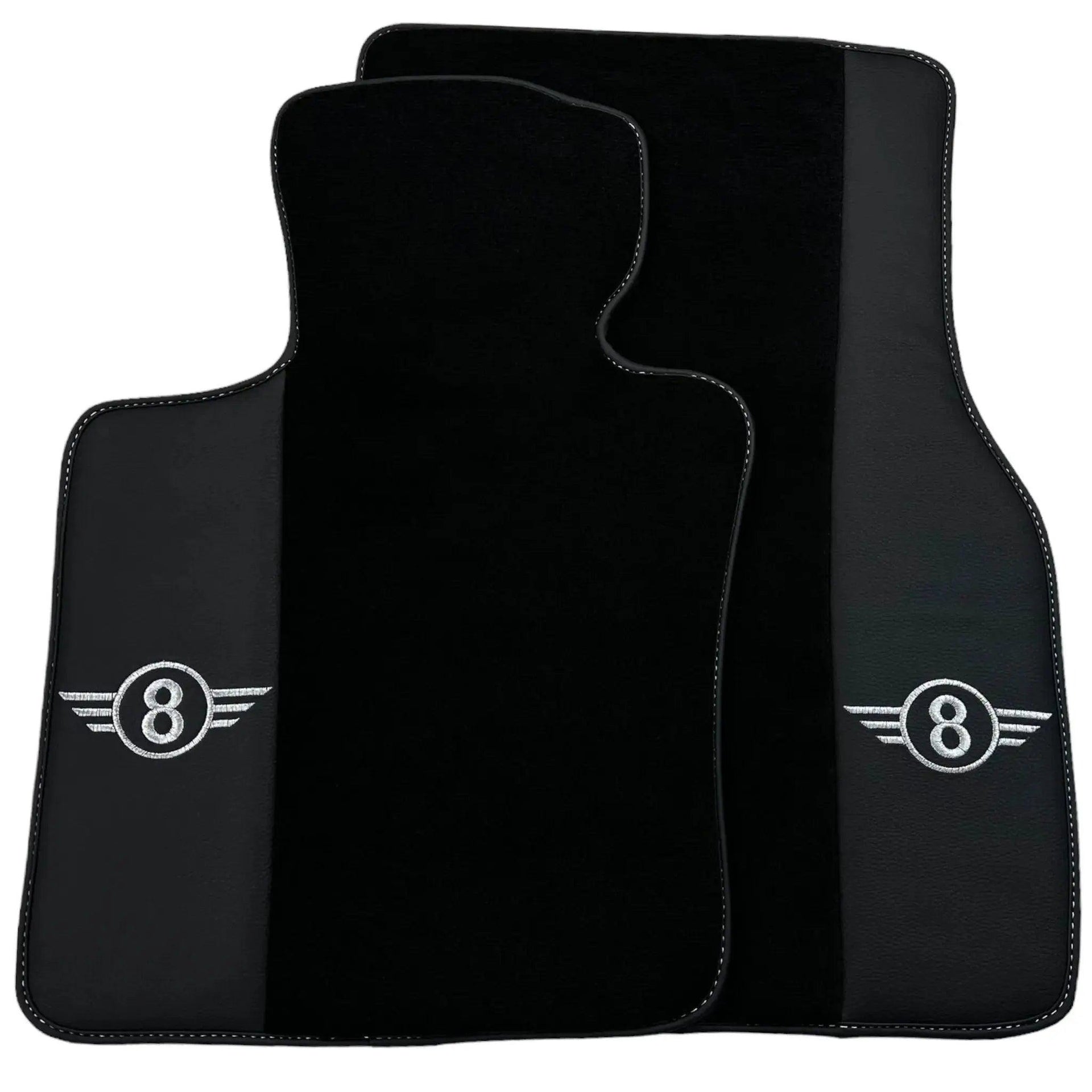 Black Floor Mats for Mini Clubman F54 (2015-2019) with Leather - AutoWin