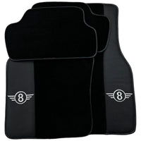Black Floor Mats for Mini Clubman R55 (2007-2015) with Leather - AutoWin