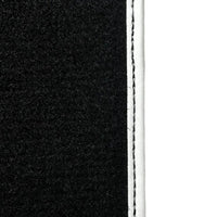 Black Floor Mats for Mini Countryman F60 Hybrid (2020-2023) with Leather | White Trim - AutoWin