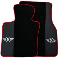 Black Floor Mats for Mini Countryman F60 Hybrid (2020-2023) With Leather | Red Trim - AutoWin