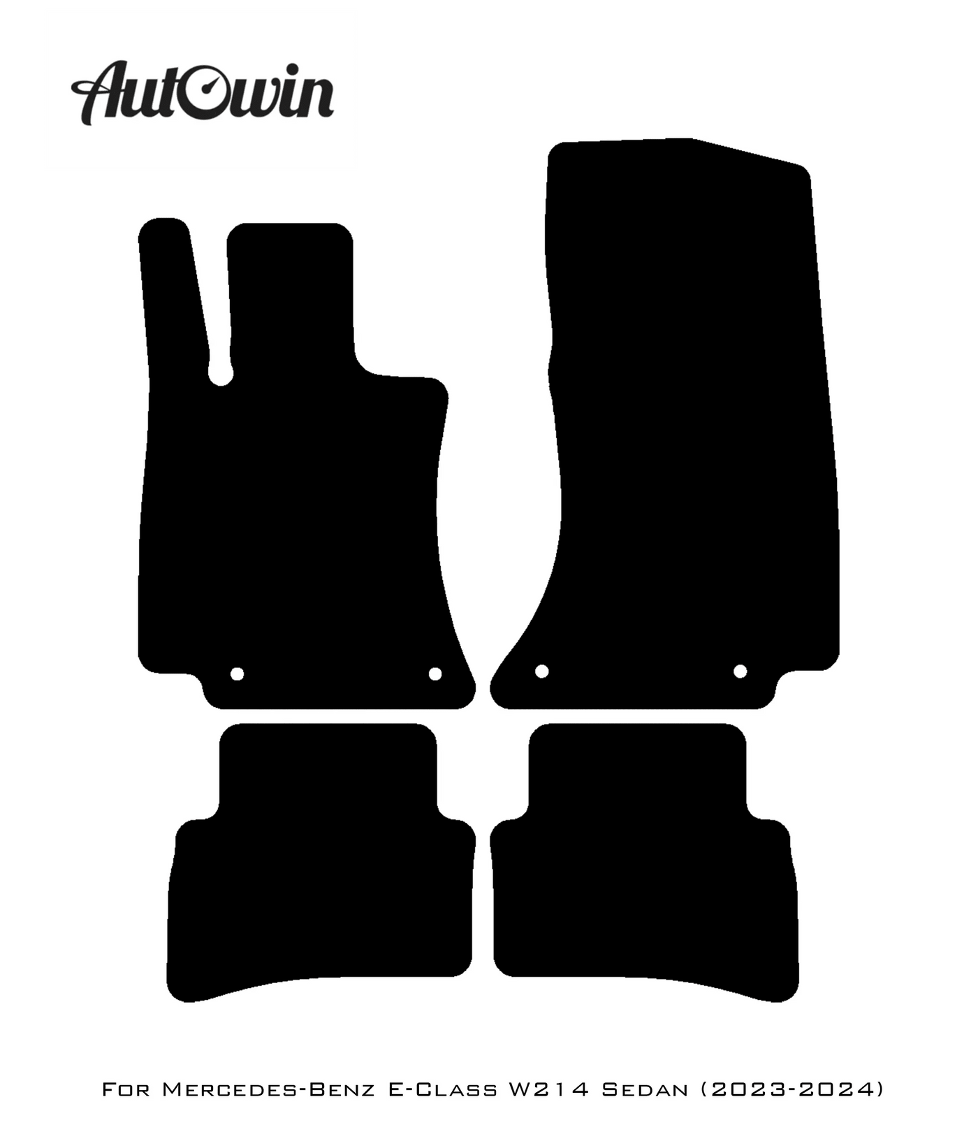 Black Leather Floor Mats For Mercedes Benz E-Class W214 Sedan (2023-2024) | ER56 Design - AutoWin