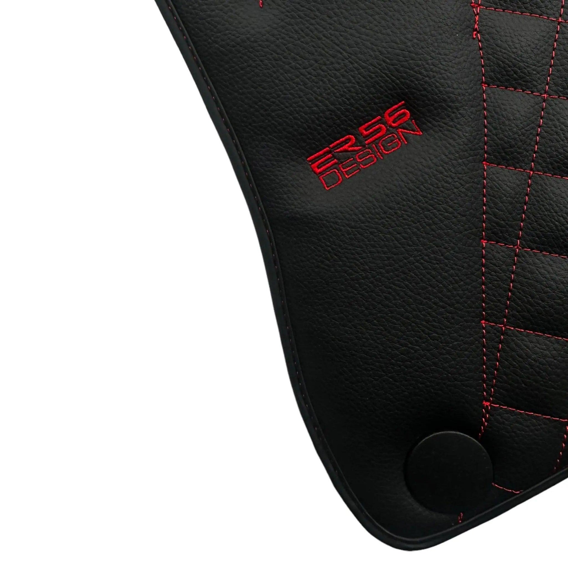 Black Leather Floor Mats For Mercedes Benz GLC-Class X253 SUV (2015-2019) | ER56 Design - AutoWin