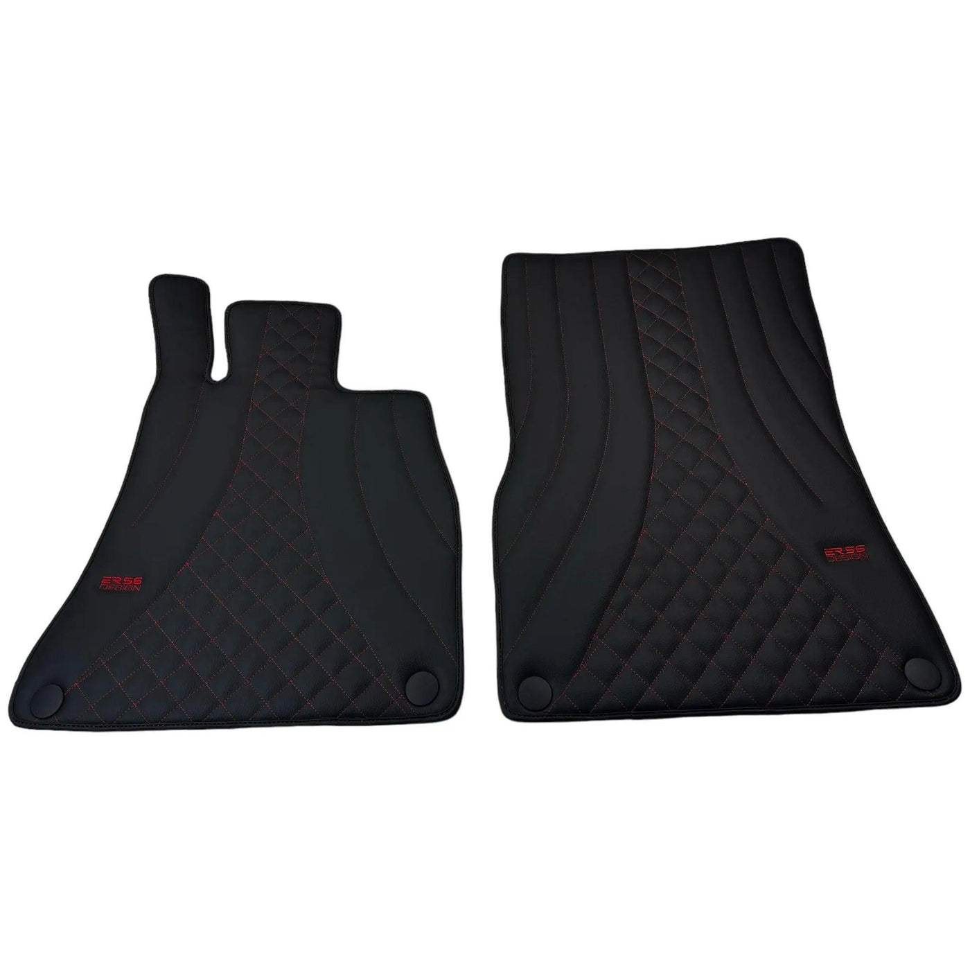 Black Leather Floor Mats For Mercedes Benz M-Class W164 (2005-2011) | ER56 Design - AutoWin