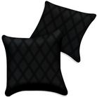 Customizable Black Leather Pillows Set of 2 for All Vehicles | Double Diamond Pattern