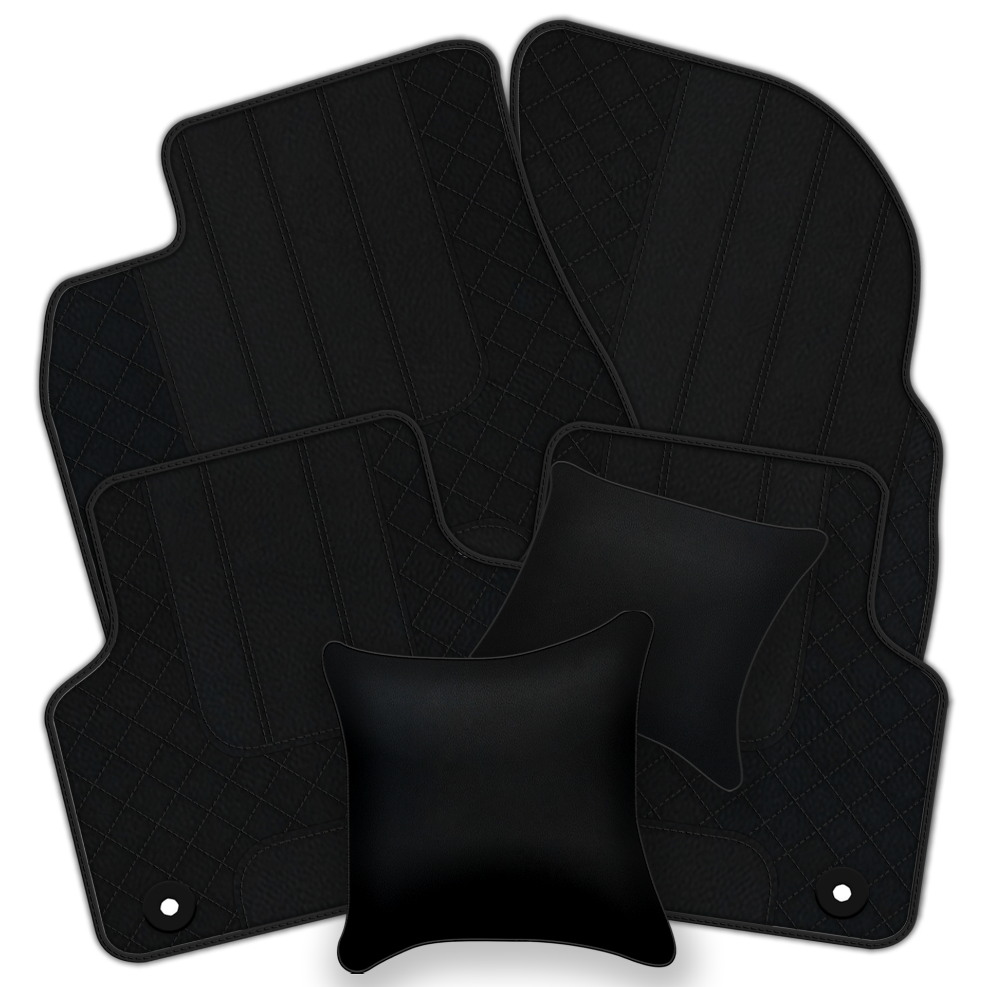 Luxury Black Leather Floor Mats for Bentley Flying Spur (2013-2019)