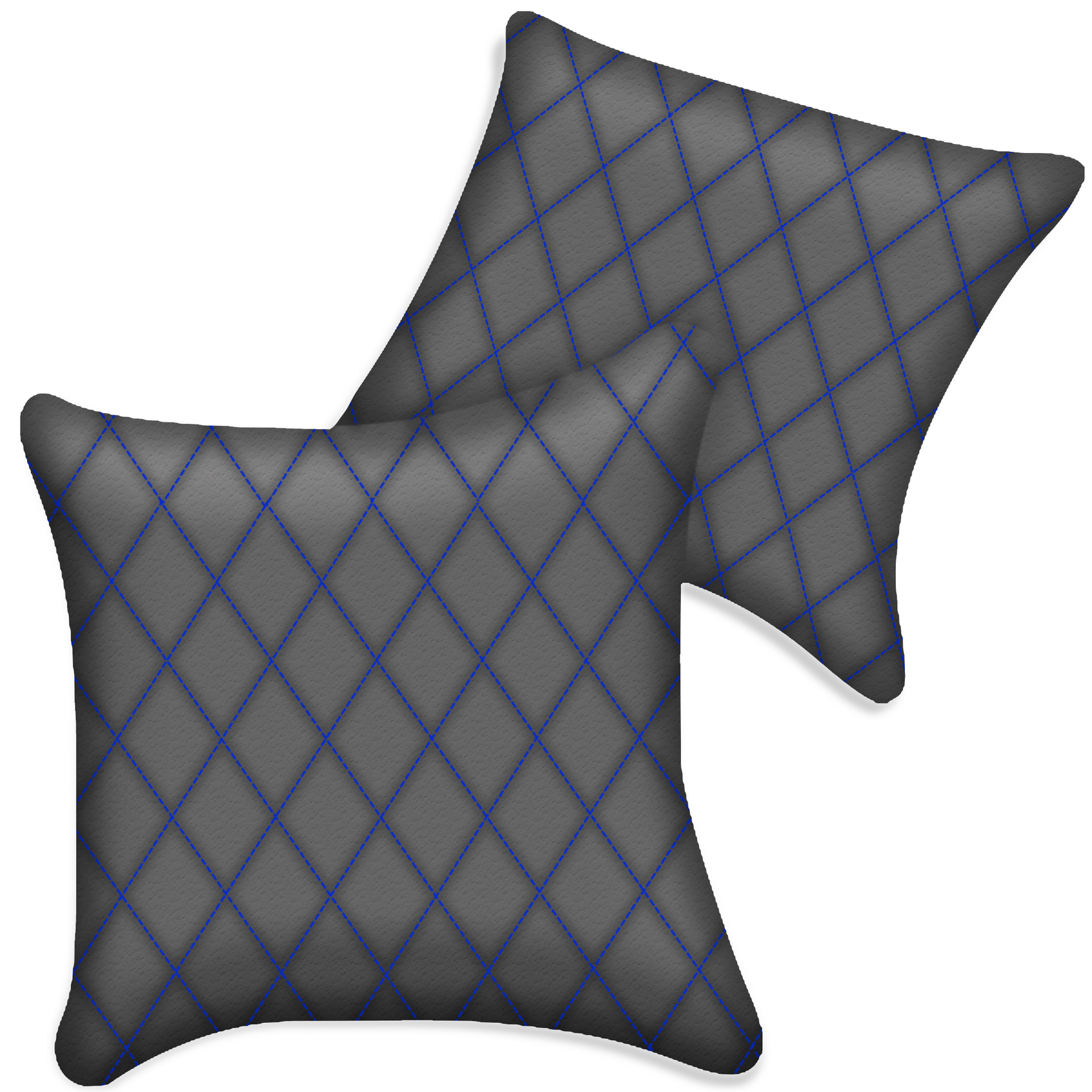 Customizable Gray Leather Pillows Set of 2 for All Vehicles | Single Diamond Pattern