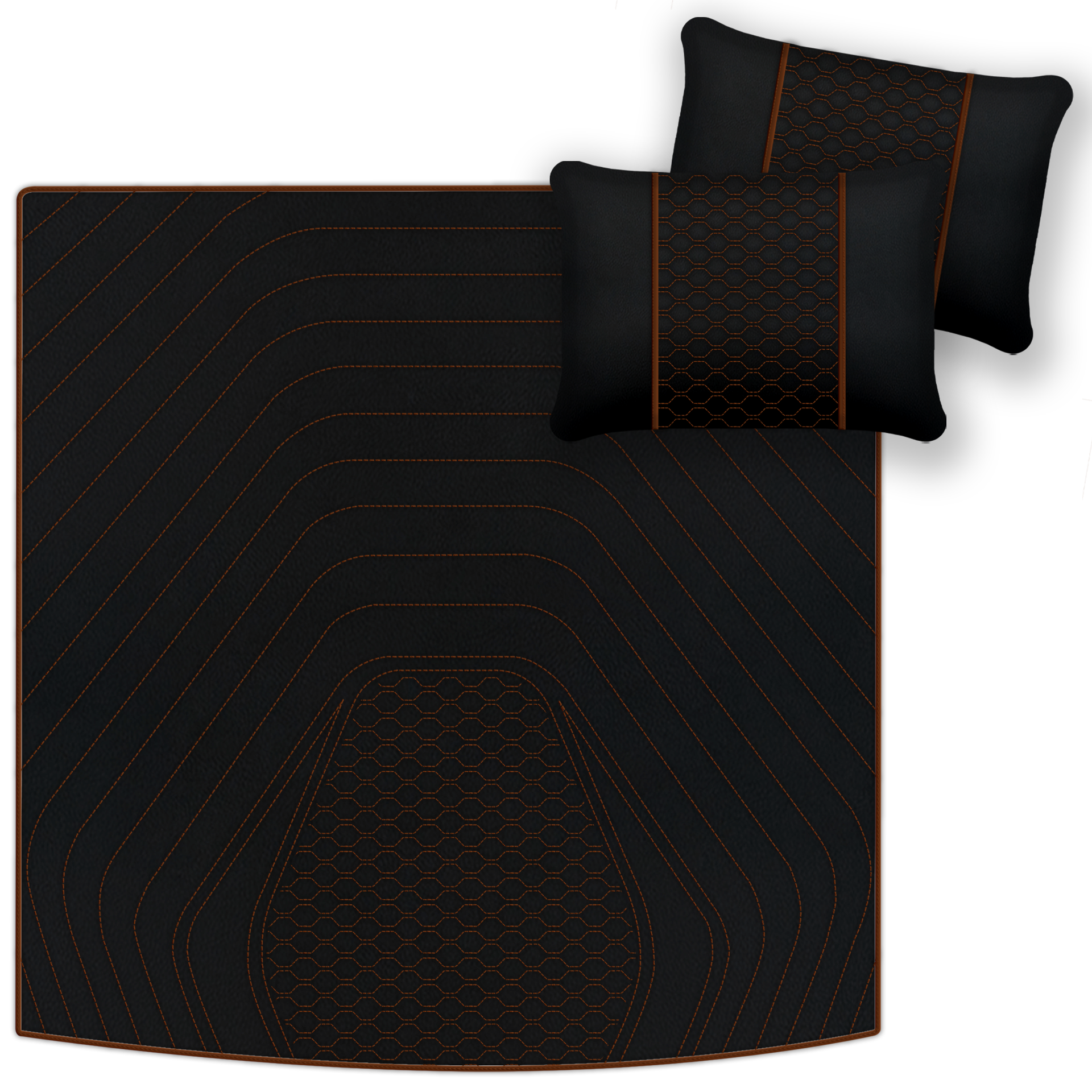 Premium Black Leather Floor Mats for Range Rover Velar P400e