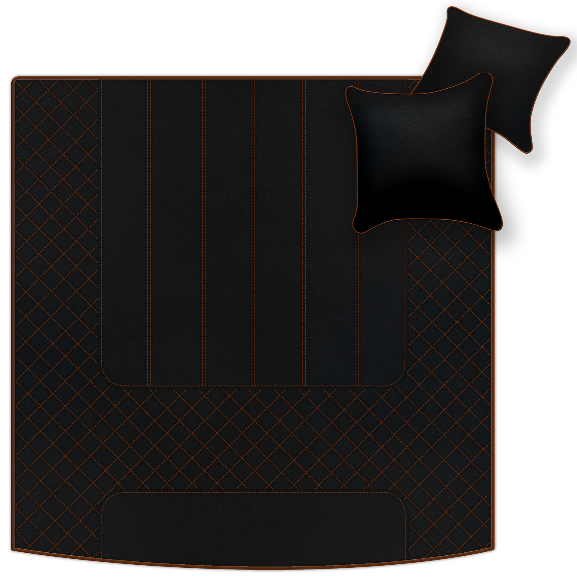 Luxury Black Leather Floor Mats for Bentley Flying Spur (2013-2019)