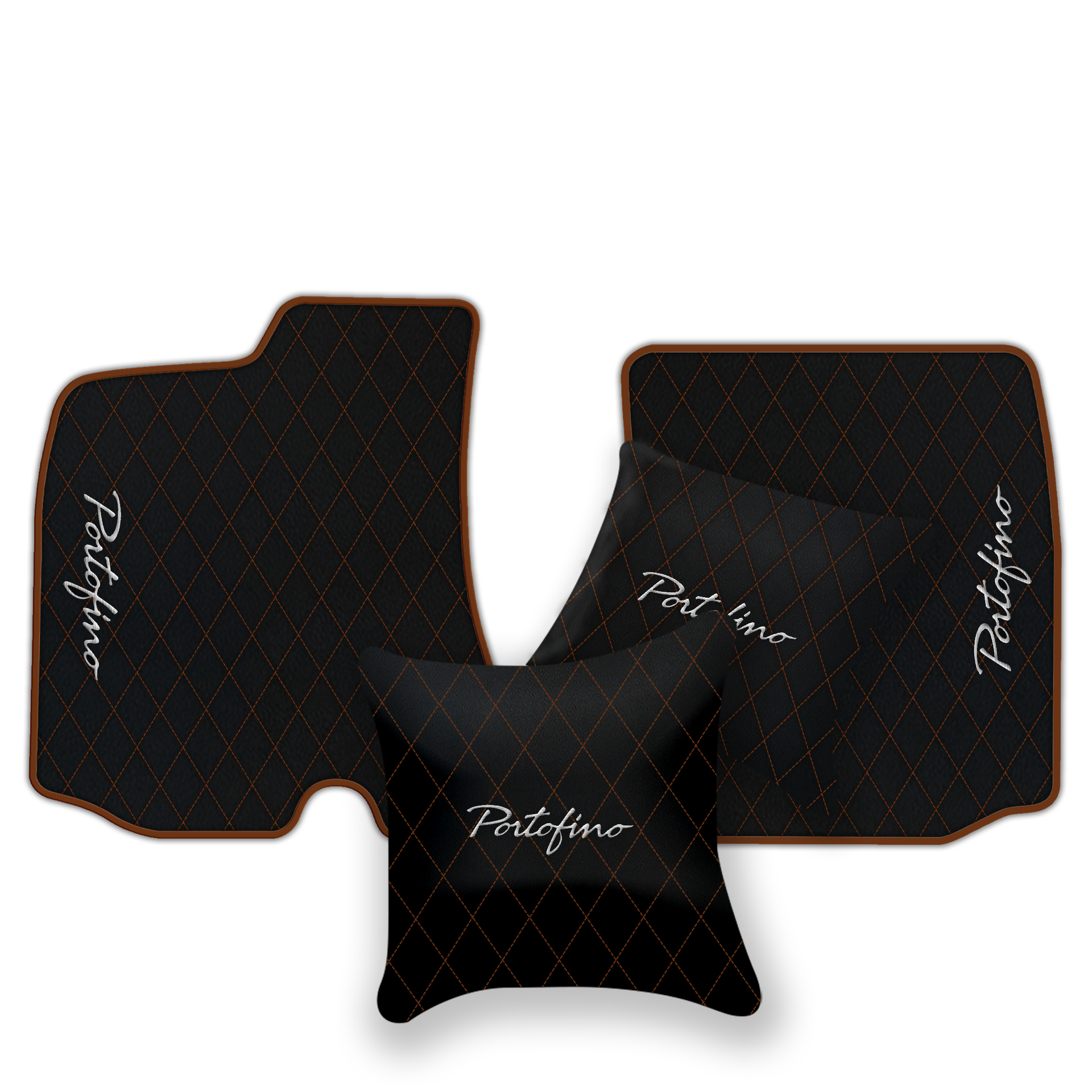 Custom Black Leather Floor Mats for Ferrari 812 Superfast (2018-2023)