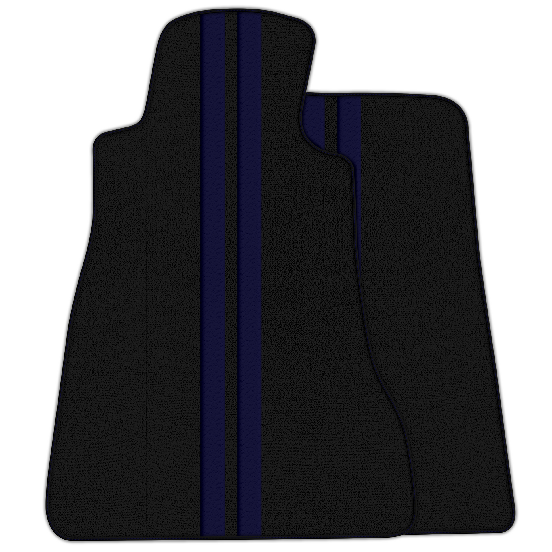 Black Floor Mats with Leather Line for Chevrolet Corvette C6 (2005-2013) - Various Colors