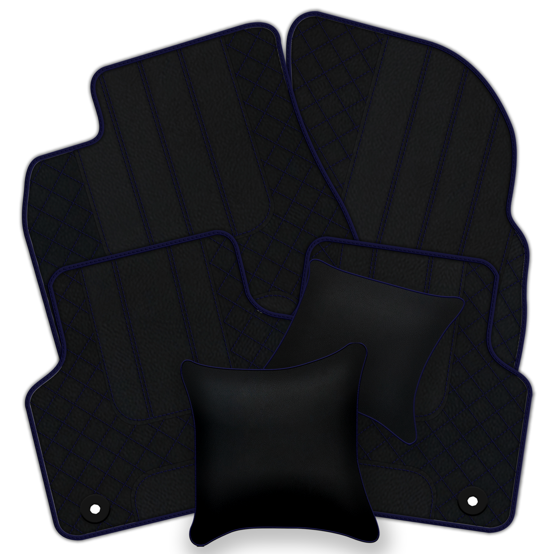 Luxury Black Leather Floor Mats for Bentley Flying Spur (2013-2019)