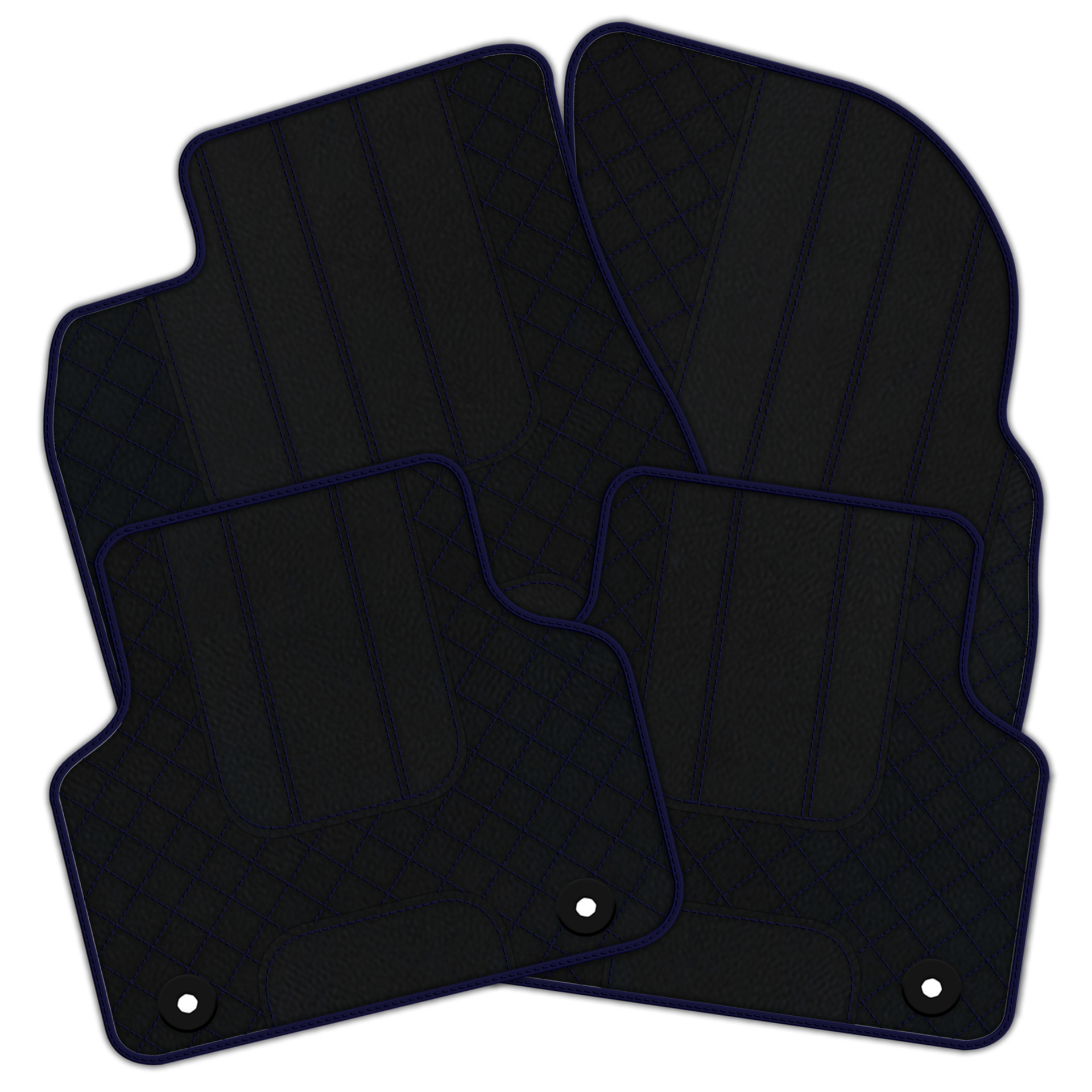 Luxury Black Leather Floor Mats for Bentley Flying Spur (2013-2019)