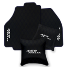 Premium Black Leather Floor Mats for Ferrari 458 Spider (2012-2015)