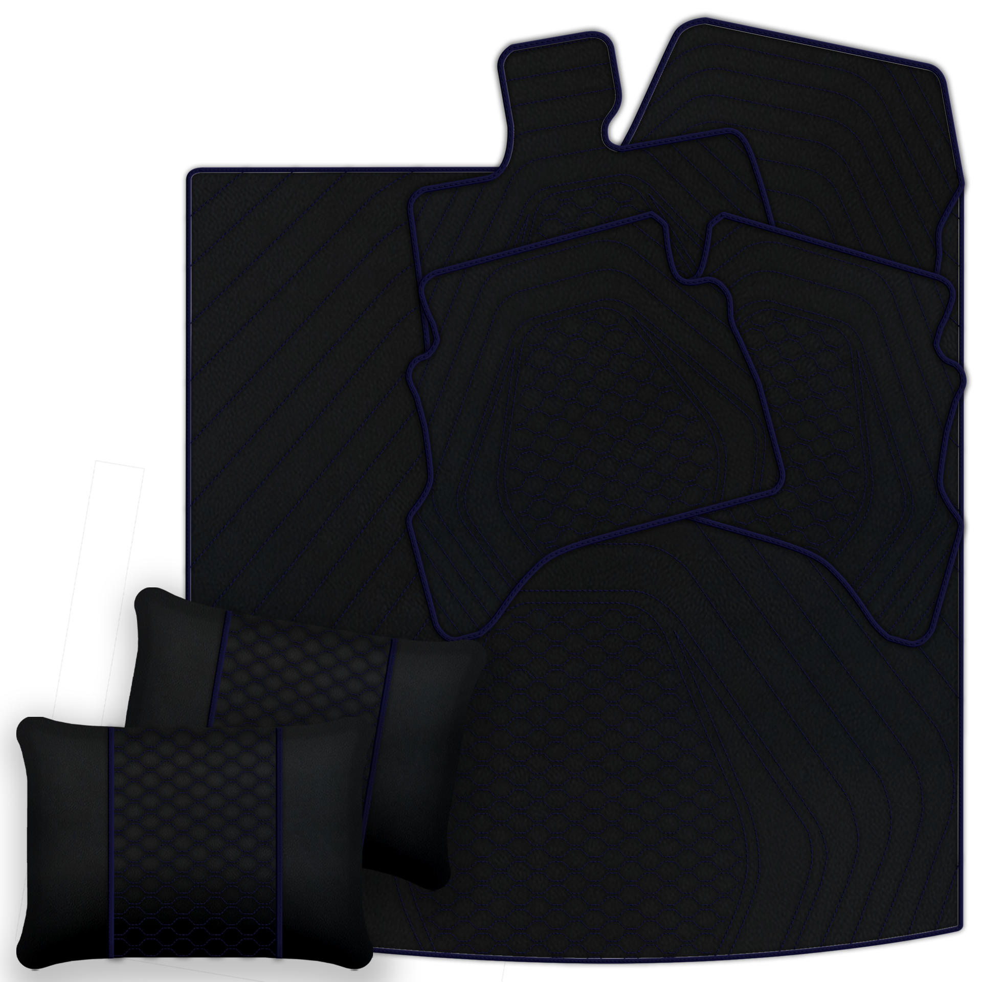 Premium Black Leather Floor Mats for Range Rover Velar P400e