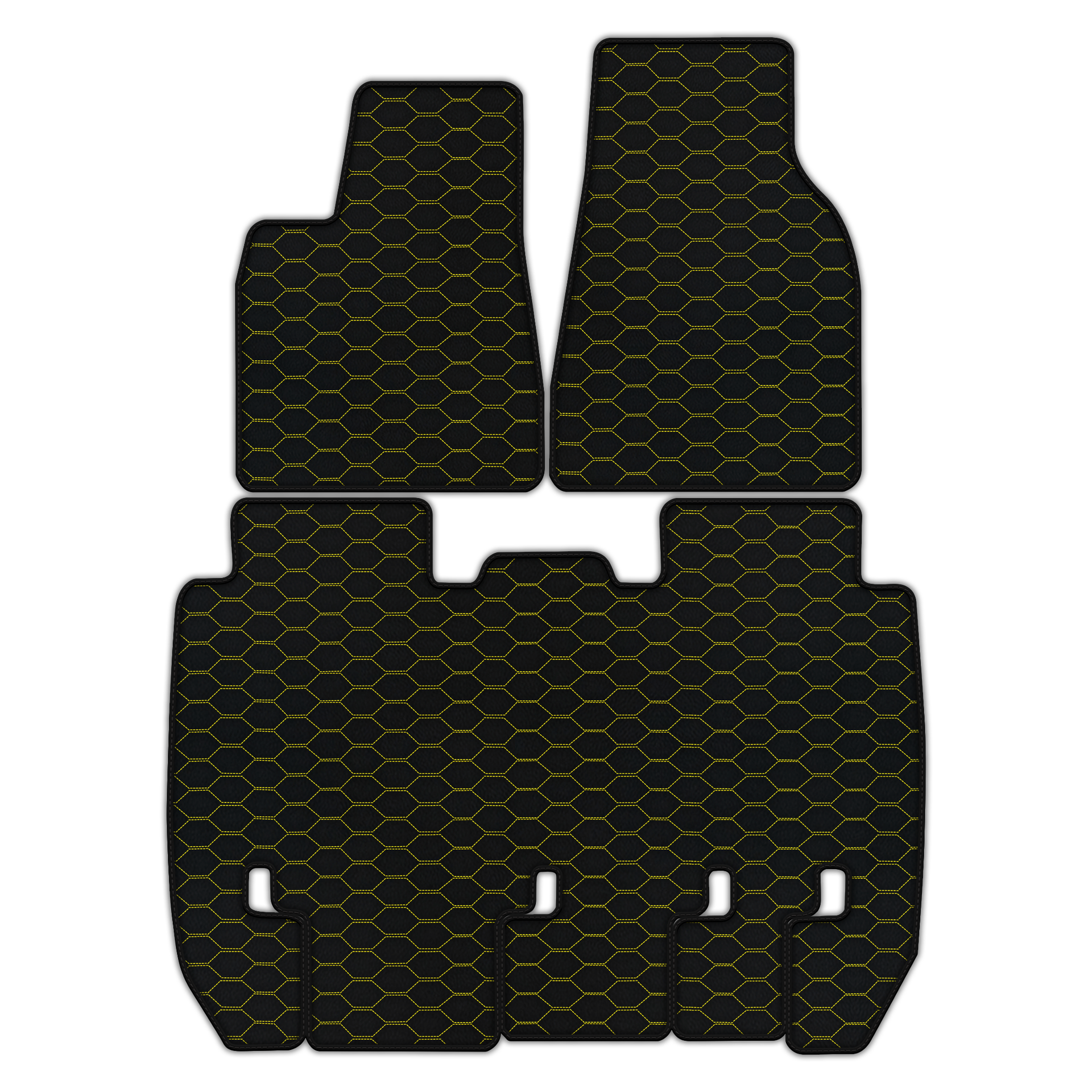 Customizable Leather Floor Mats with Divario Pattern for Tesla Model X - 5 Seats (2016-2025)