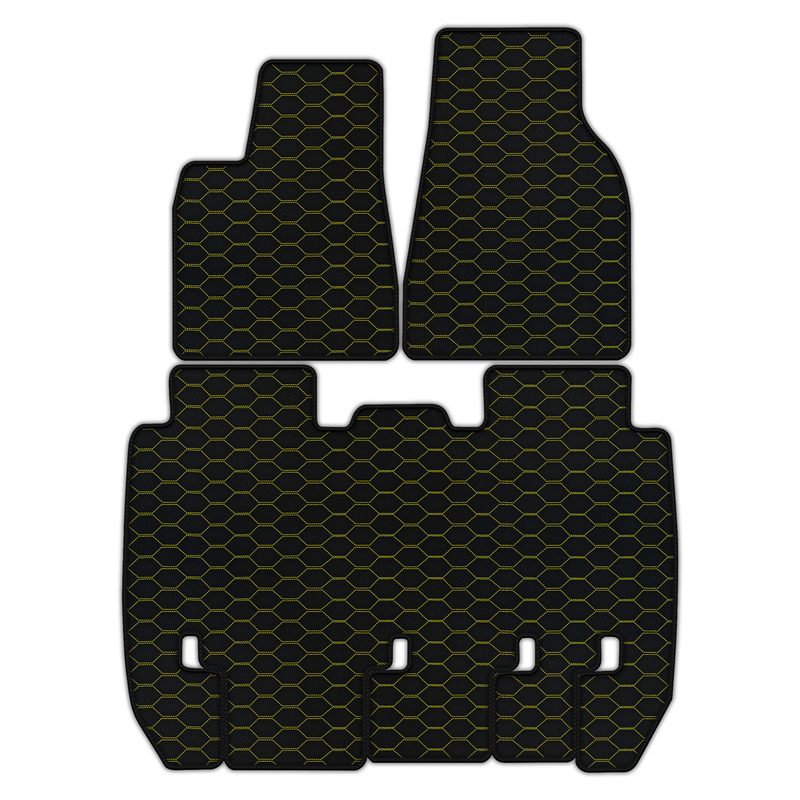Customizable Leather Floor Mats with Divario Pattern for Tesla Model X - 5 Seats (2016-2025)