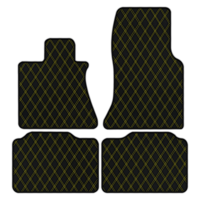 Customizable Leather Floor Mats with Double Diamond Pattern for Rolls Royce Phantom VIII (2017-2024)