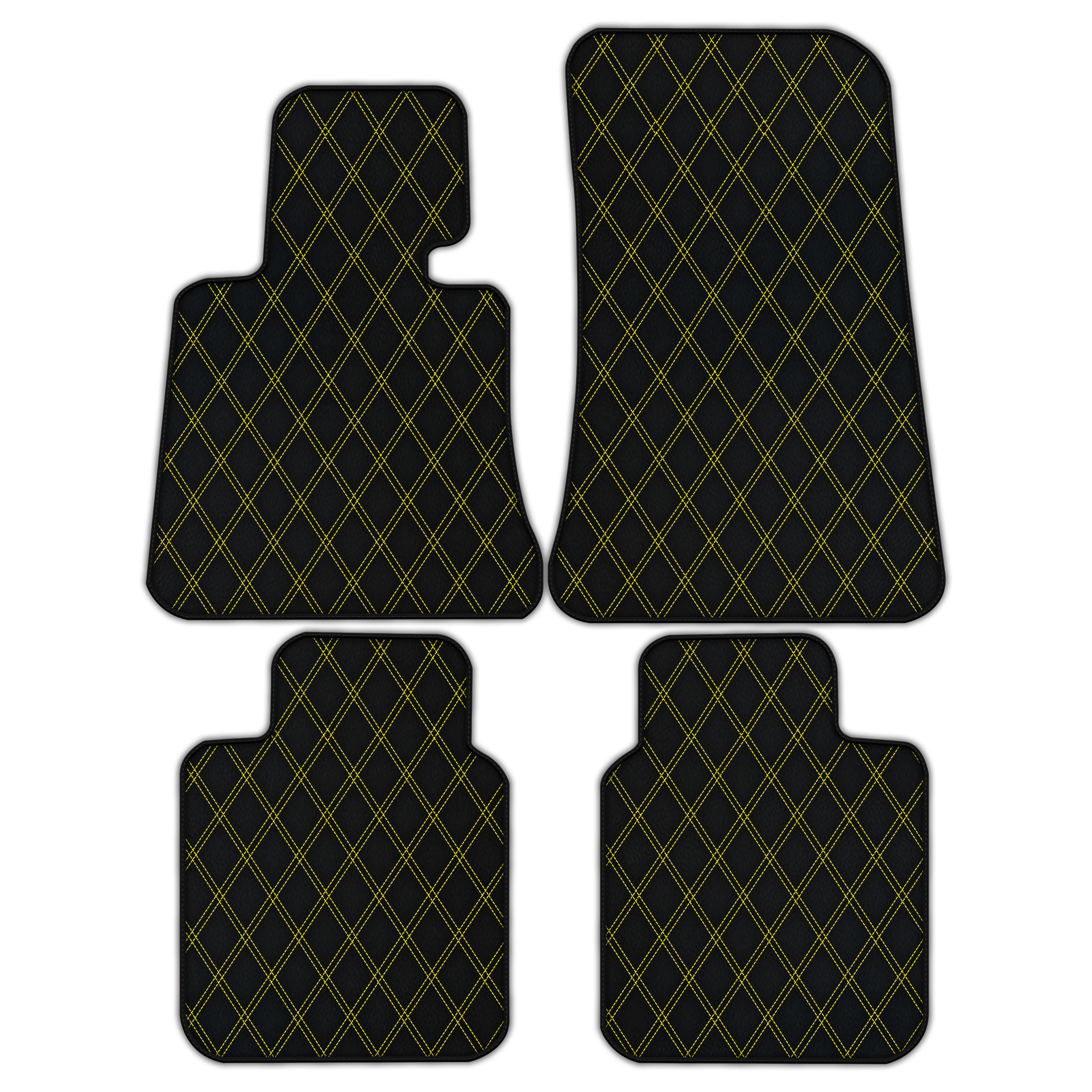 Customizable Leather Floor Mats with Double Diamond Pattern for Rolls Royce Phantom Drophead Coupe (2007-2016)