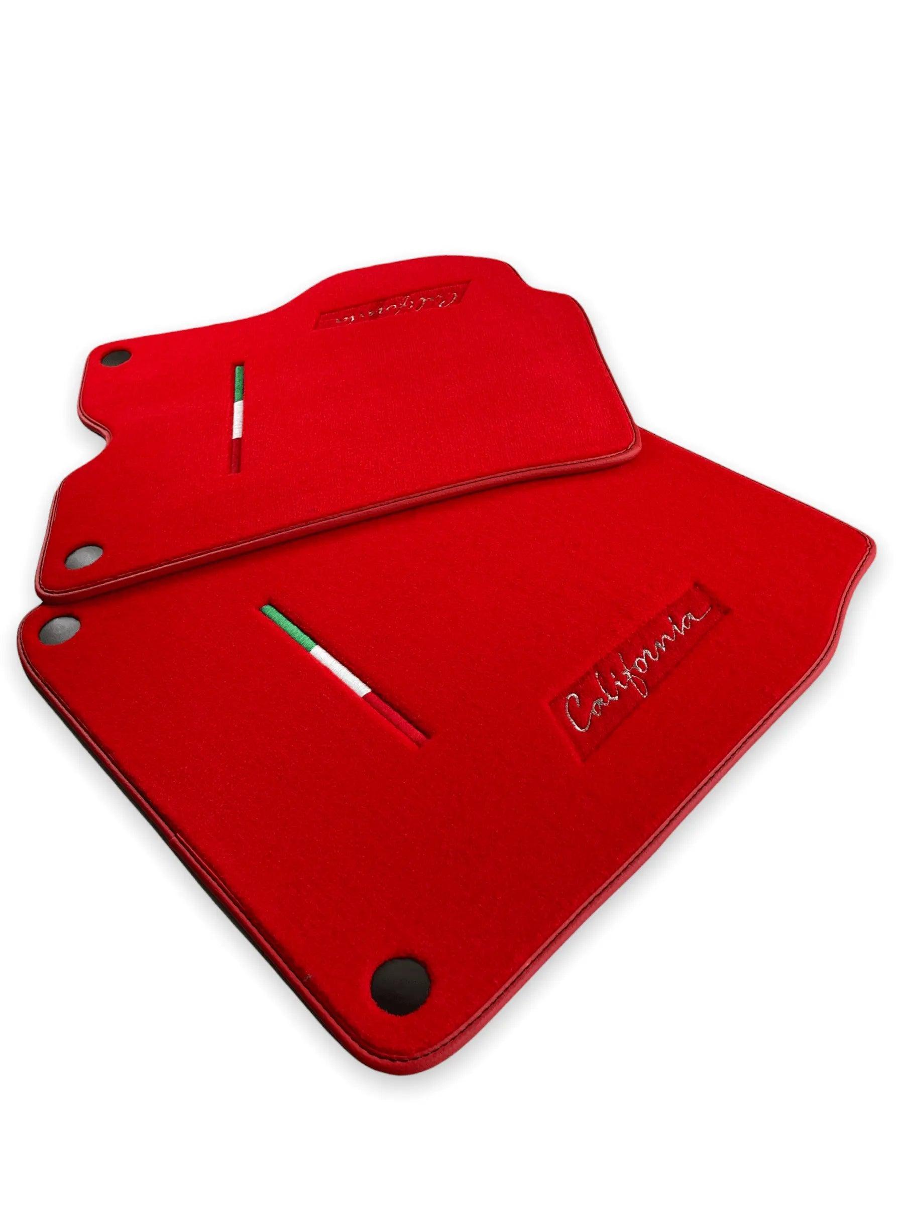 Floor Mats For Ferrari California 2008-2014 Red Color - AutoWin