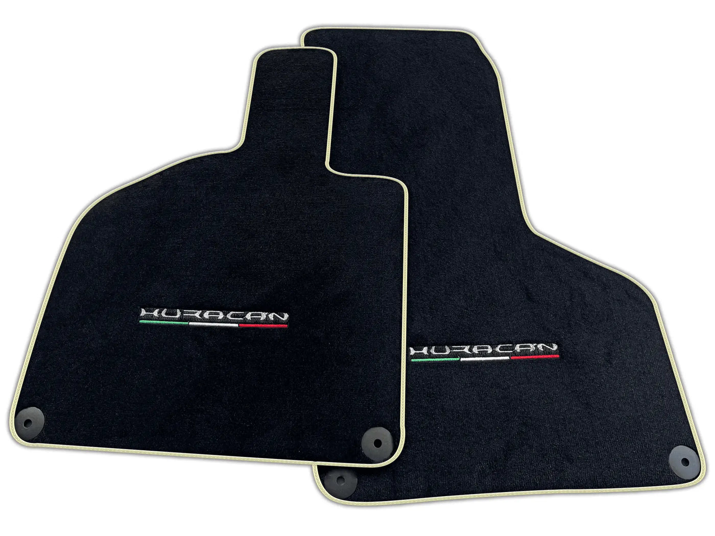 Floor Mats for Lamborghini Huracan With Italian Flag Green Stitch | Various Trim Colors