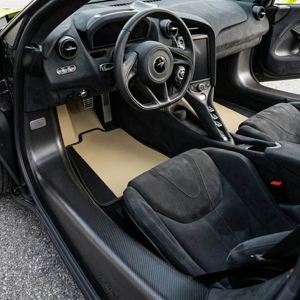 Customizable Leather Floor Mats with AW04 Pattern for McLaren 750S (2023-2025) - AutoWin