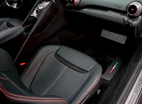Black Sheepskin Floor Mats for Ferrari Roma (2021-2024) with Leather