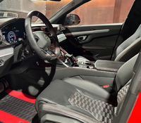 Customizable Black Leather Floor Mats For Lamborghini Urus S With Red Nappa Leather