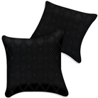 Customizable Black Leather Pillows Set of 2 for All Vehicles | Double Diamond Pattern