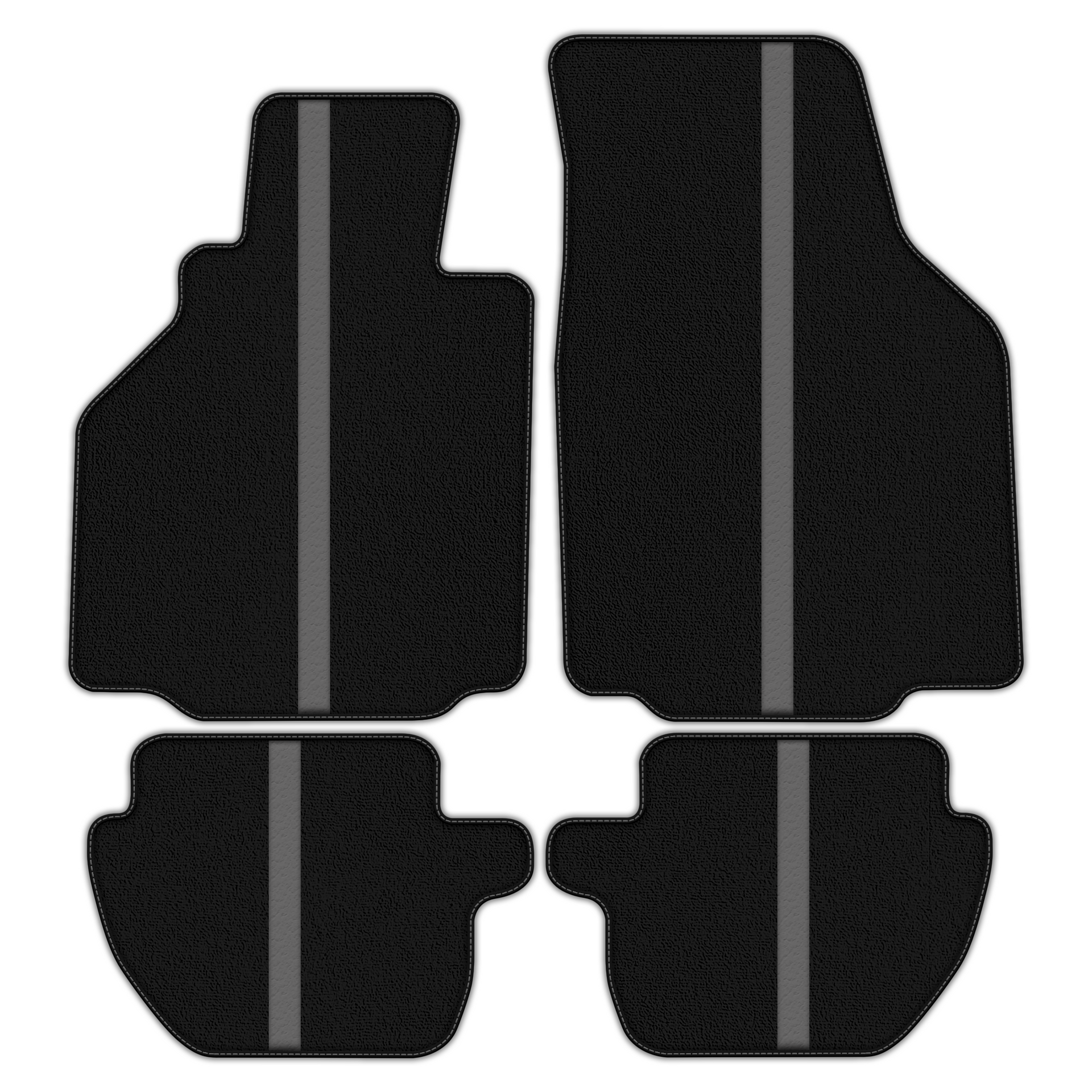 Black Floor Mats with Leather Line for Porsche 911 - 996 (1998-2004) - Various Colors