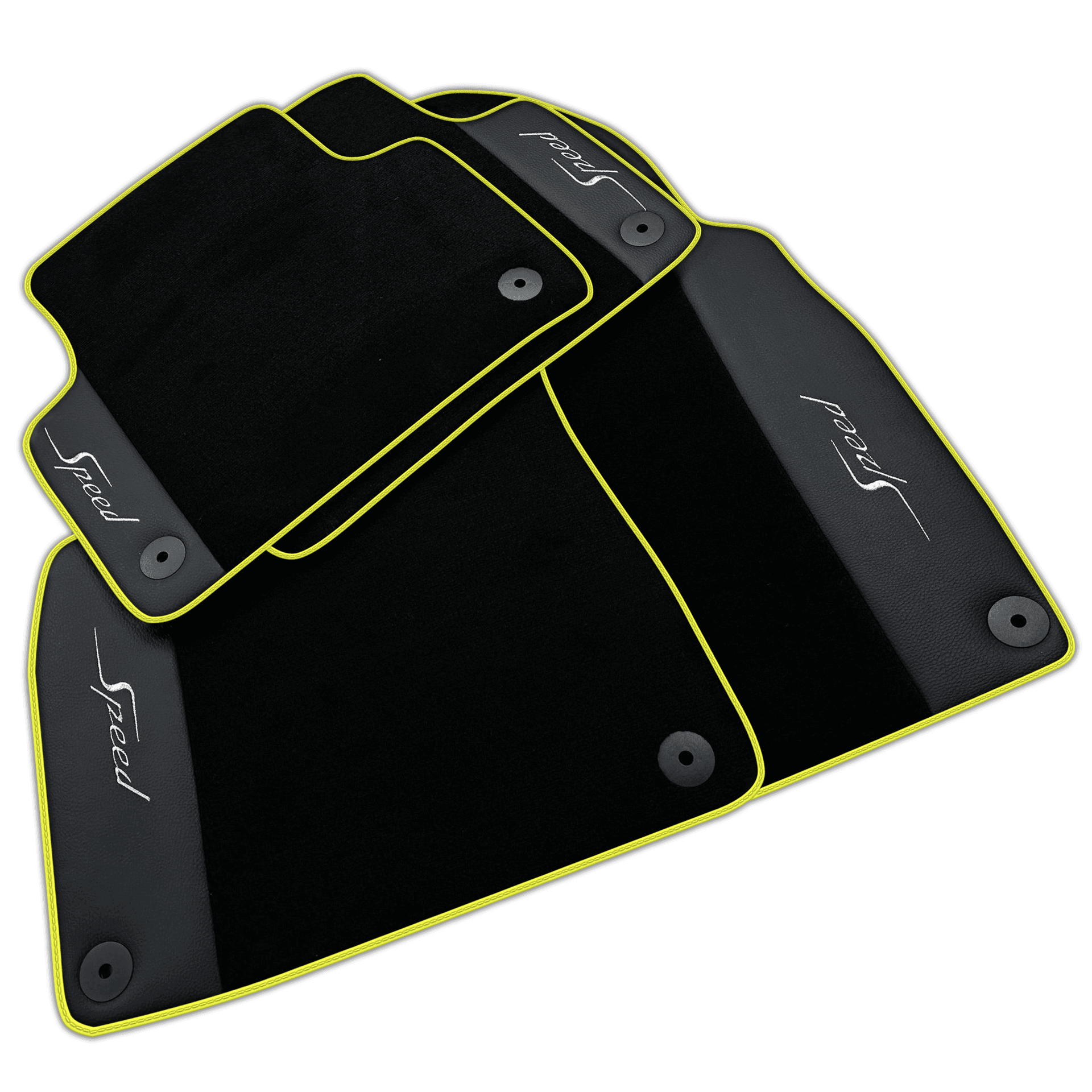 Black Floor Mats for Bentley Flying Spur (2005-2013) with Leather | Various Trim Colors