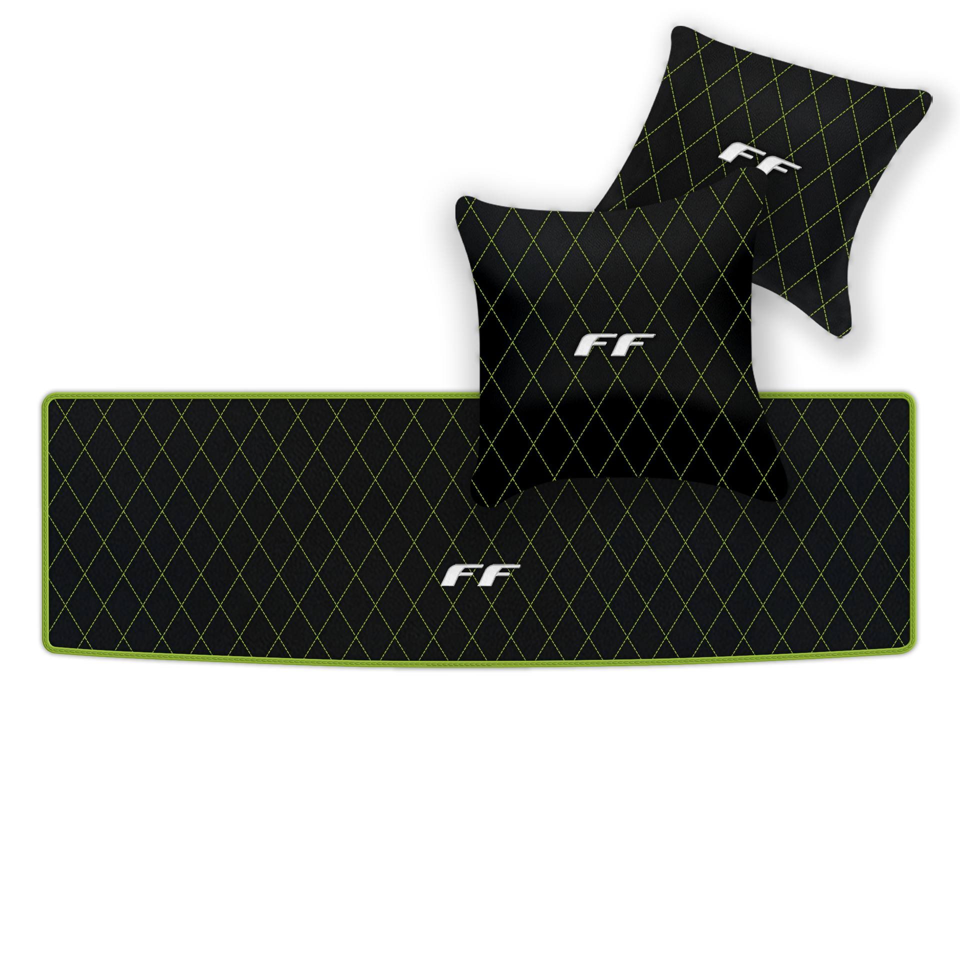 Luxury Black Leather Floor Mats for Ferrari Roma (2021-2024)