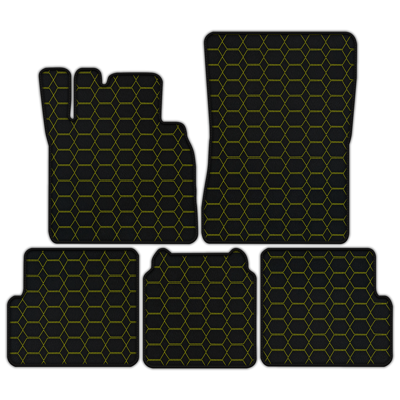 Customizable Leather Floor Mats with Hexagon Hex Pattern for Mercedes Benz G-Class W463 (2008-2018)