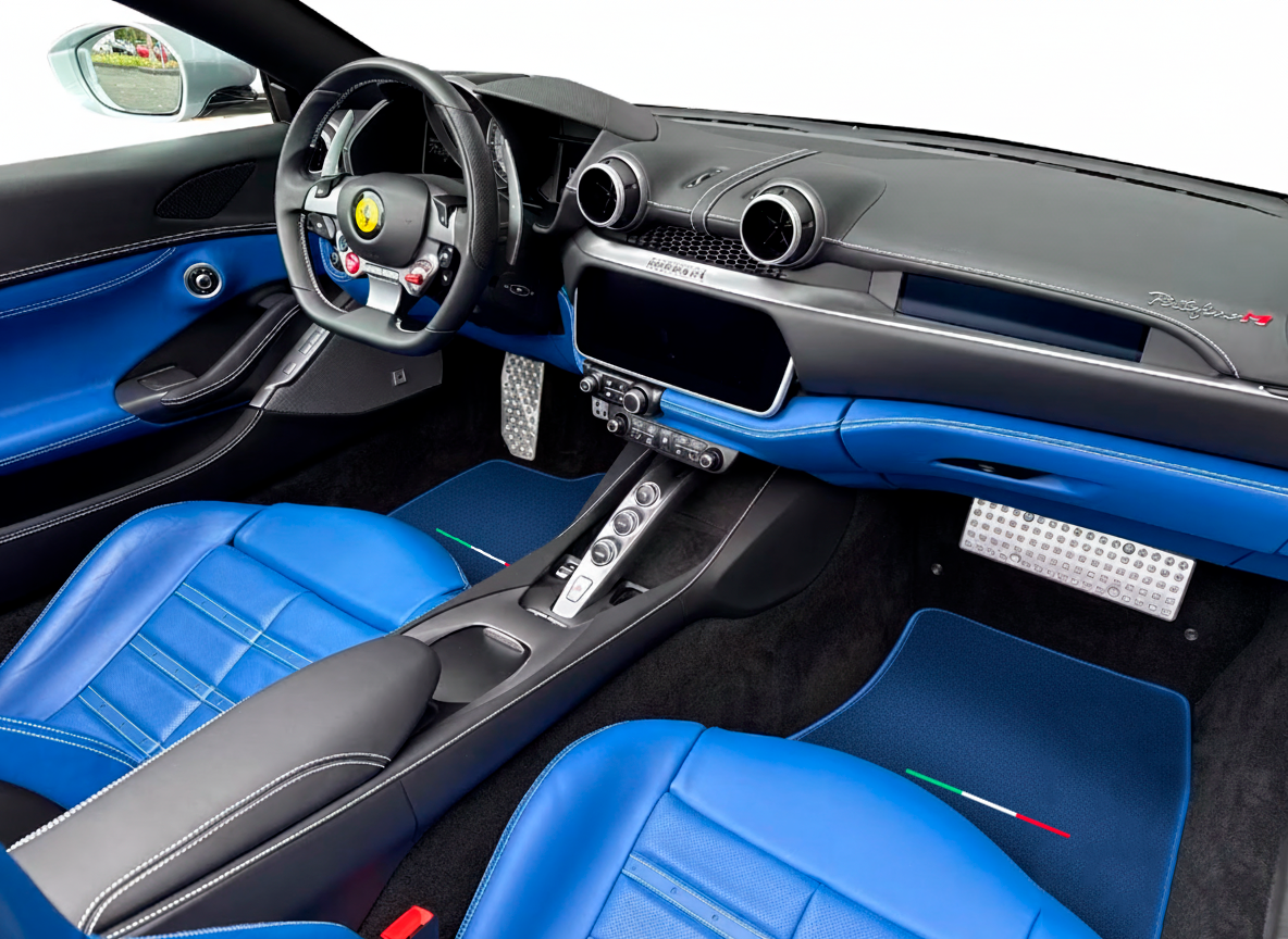 Dark Blue Floor Mats For Ferrari Portofino (2018-2023) Italian Edition