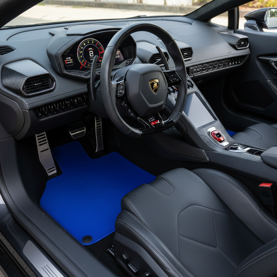Custom Blue Floor Mats for Lamborghini Huracan EVO 2019-2024