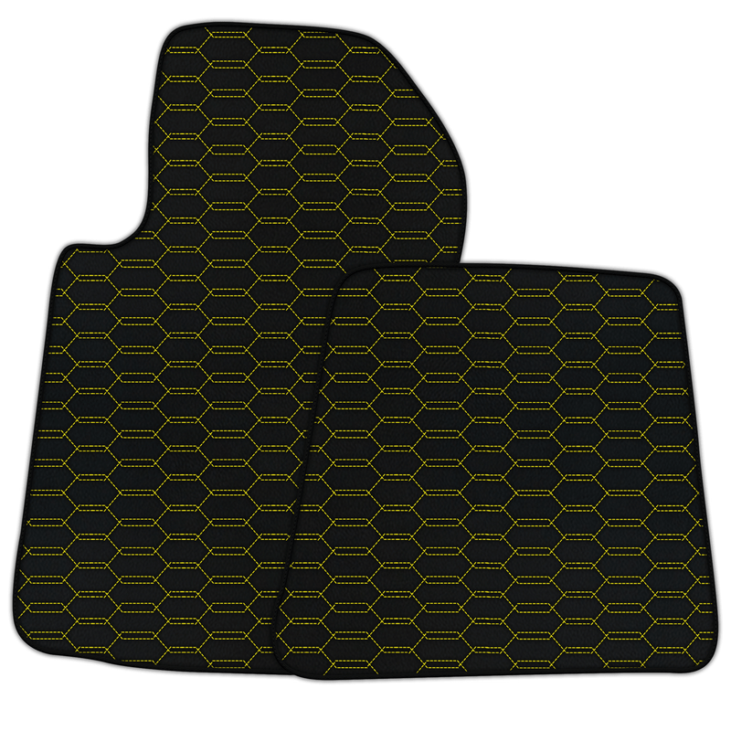 Customizable Leather Floor Mats with Interlaced Hex Pattern for Ferrari 612 Scaglietti (2005-2011)