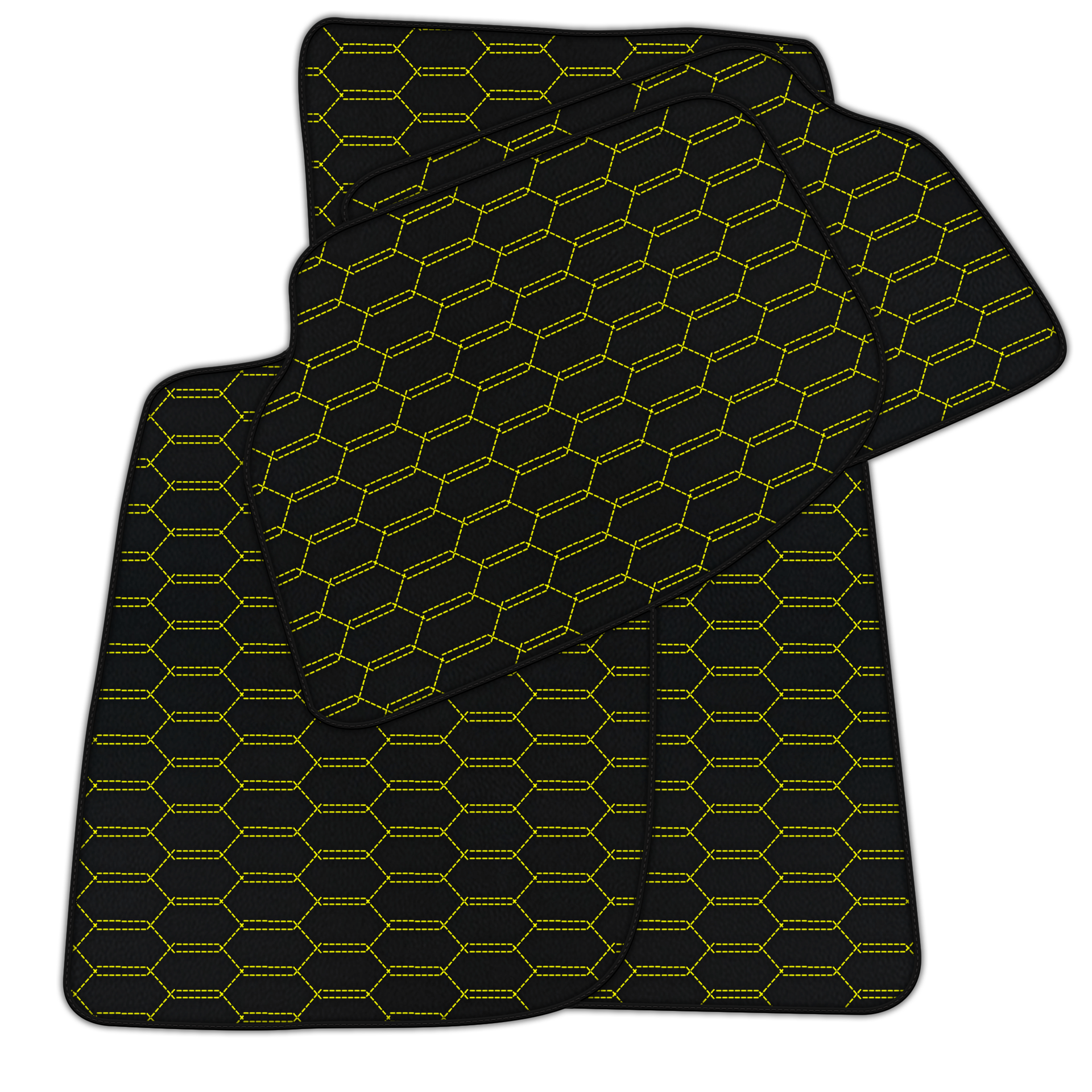Customizable Leather Floor Mats with Interlaced Hex Pattern for Bentley Continental GT (2018–2023)