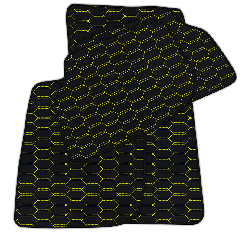 Customizable Leather Floor Mats with Interlaced Hex Pattern for Bentley Continental GT (2018–2023)