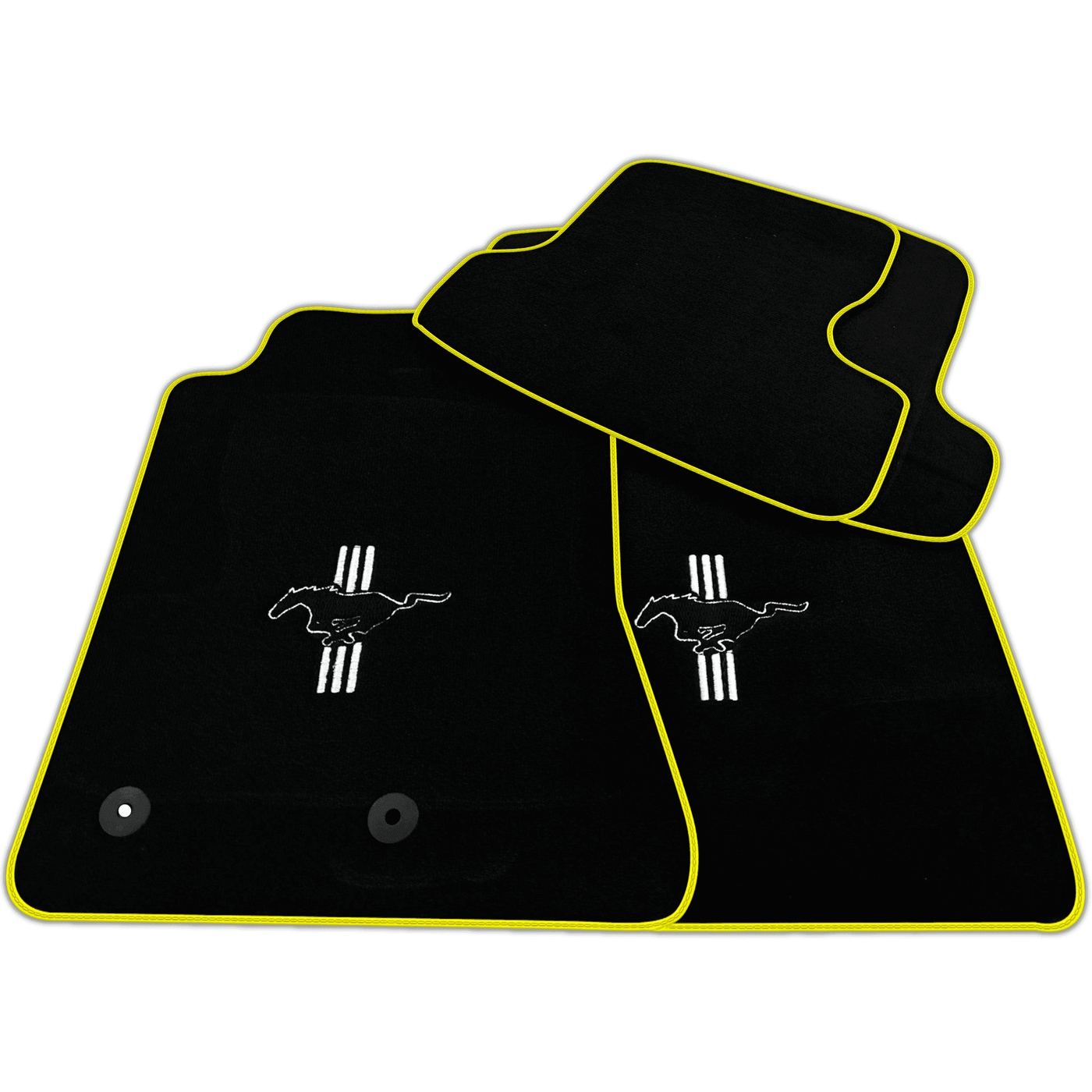 Black Floor Mats for Ford Mustang GT500 Shelby (2015-2021) with Pony | Various Trim Colors