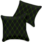 Customizable Black Leather Pillows Set of 2 for All Vehicles | Double Diamond Pattern