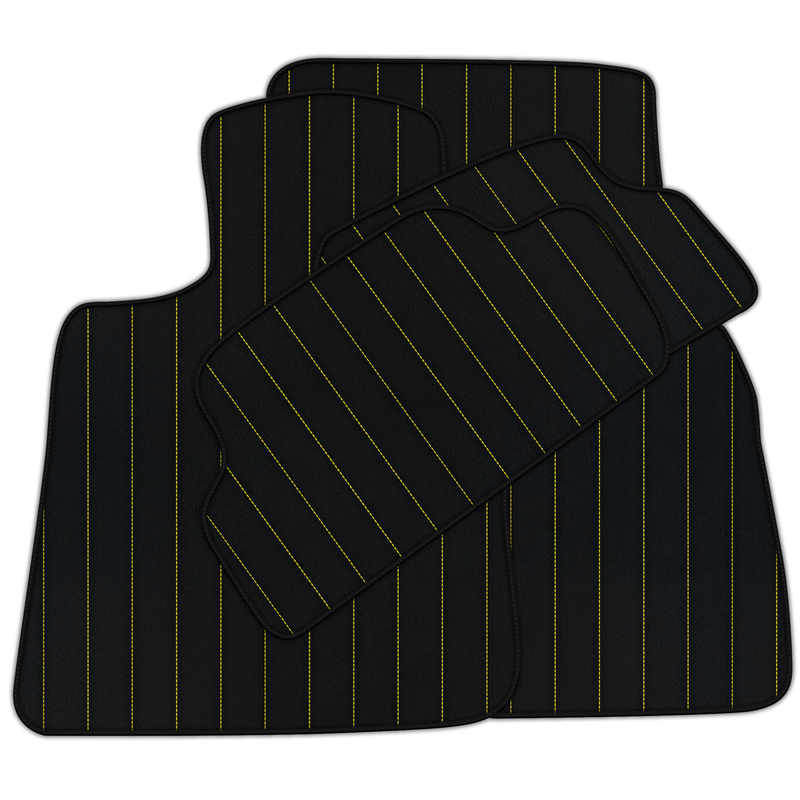 Customizable Leather Floor Mats with Line Pattern for Mini Clubman R55 (2007-2015)