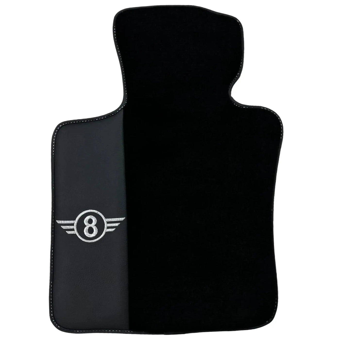 Black Floor Mats for Mini Cooper / One Electric (2020-2023) with Leather - AutoWin