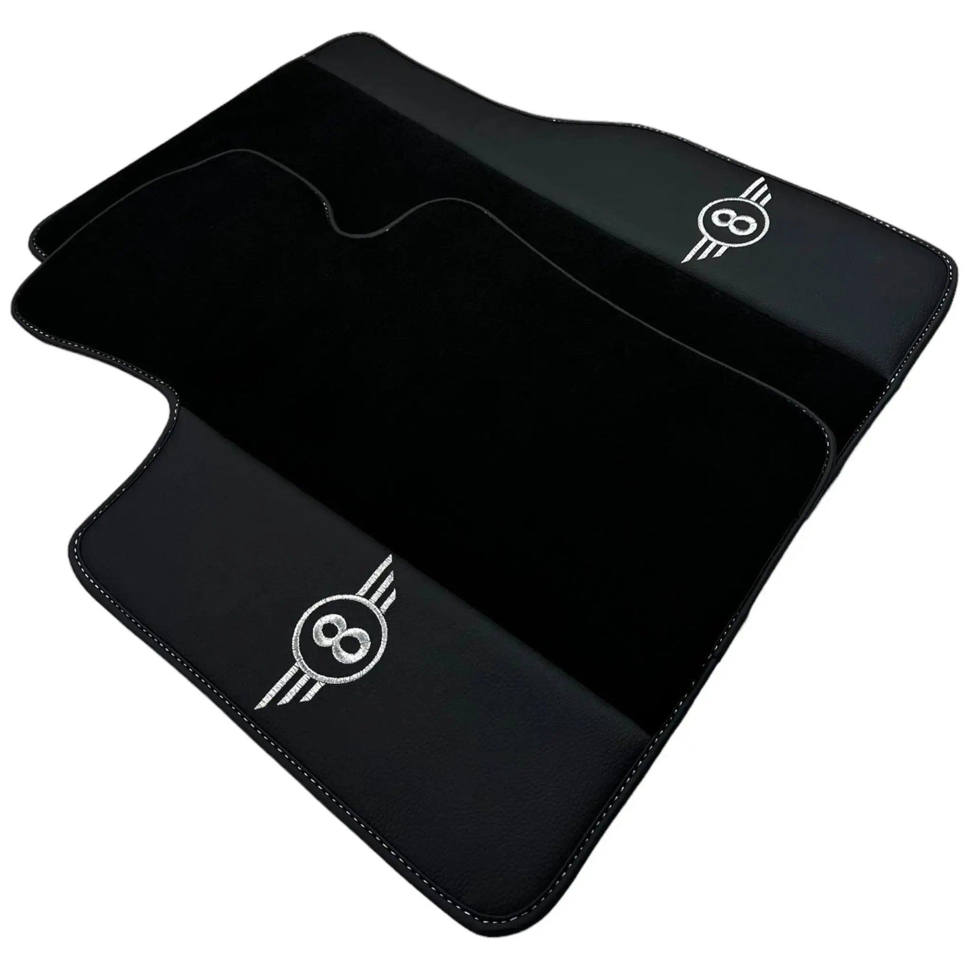 Black Floor Mats for Mini Cooper / One R50 (2001-2007) with Leather - AutoWin