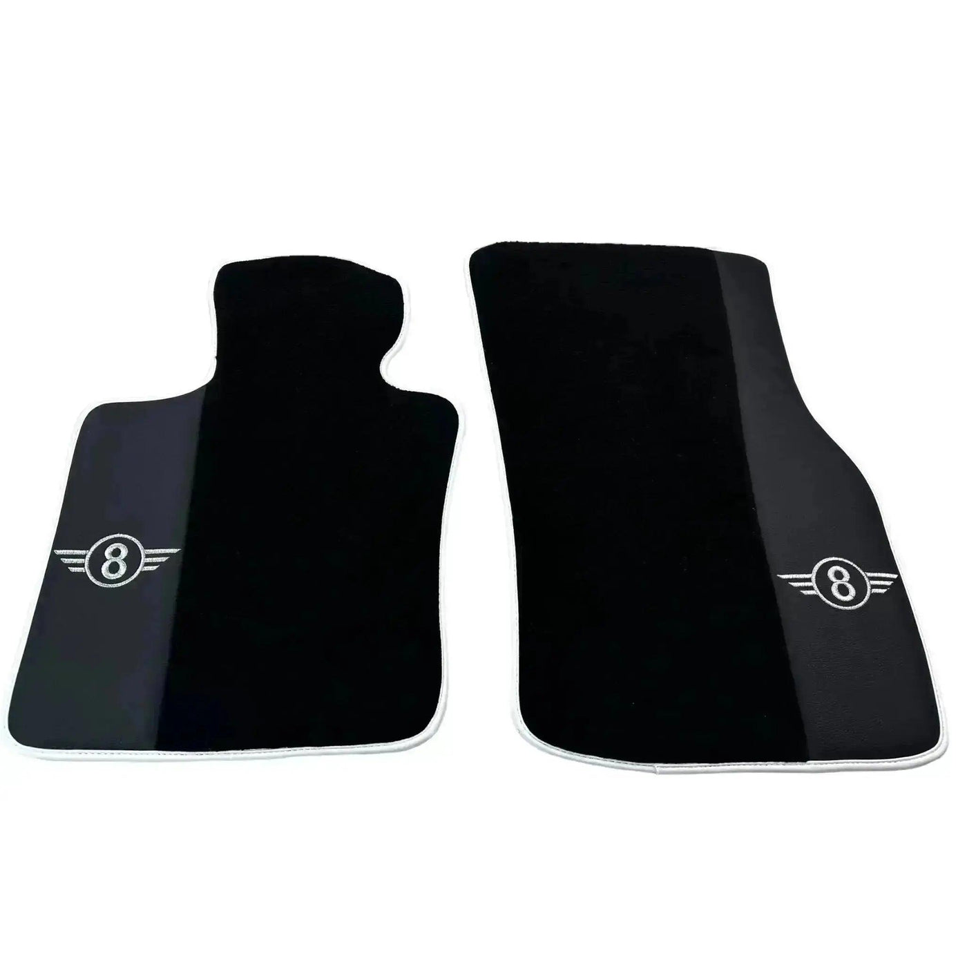 Black Floor Mats for Mini Cooper / One R53 (2001-2007) Cooper S with Leather | White Trim - AutoWin